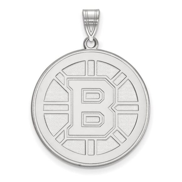 Sterling Silver NHL Boston Bruins XL Disc Pendant